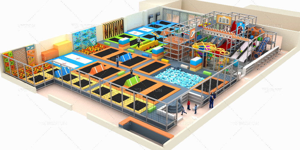 Indoor trampoline park equipment